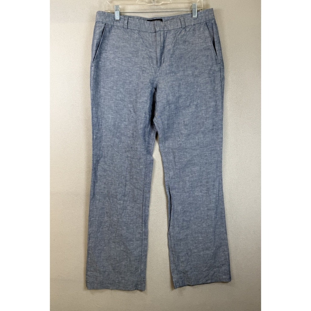 Banana Republic‎ Women's Sz 10 Blue Martin Fit Linen Blend Business Office Pants
